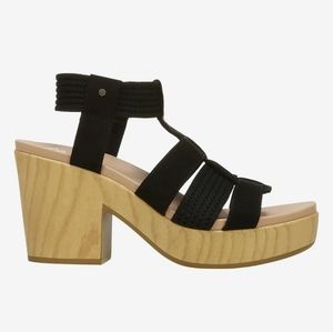 Dr. Scholl's Blossom Black Sandal Comfort Heels